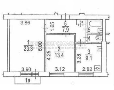 План двухкомнатной квартиры серии II-08 с размерами
