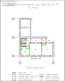 Перепланировка трехкомнатной квартиры в кирпичной доме демонтажно-монтажный план