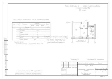 Перепланировка 2хкомнатной квартиры в доме серии II-29, план после