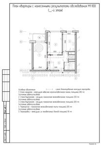 Перепланировка с расширением кухни за счет жилой комнаты, план квартиры с результатами обследования