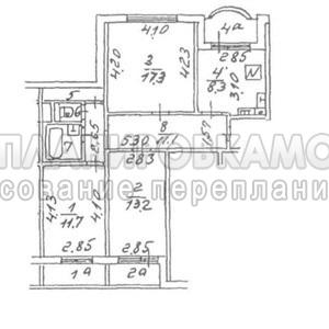План 3-комнатной квартиры серии МПСМ с размерами