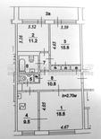 План 3-комнатной квартиры серии ЭЖРЧС с размерами