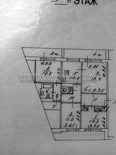План 4-х комнатной квартиры серии ЭЖРЧС с размерами