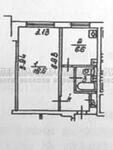 План однокомнатной квартиры серии II-49 с размерами