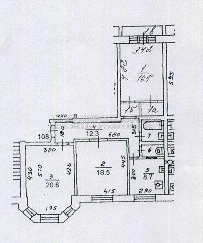 План 3 комнатной квартиры серии СМ-06 с размерами
