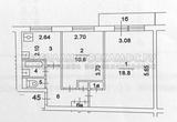 План двухкомнатной квартиры серии 1-515/9М с размерами