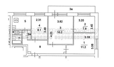 План 4-комнатной квартиры серии 1-515/9М с размерами