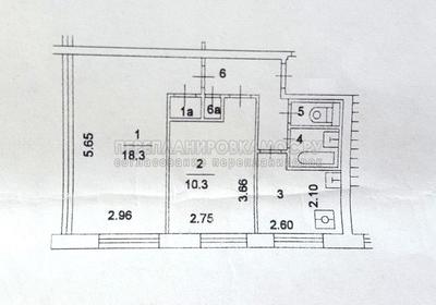 План 2-комнатной квартиры серии 1-515/9М с размерами