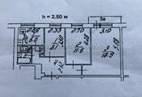 Планировка  3-х комнатной квартиры в серии 1-515 с размерами