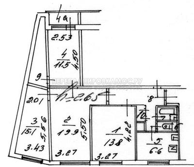 План 4-х комнатной квартиры серии 1605АМ с размерами