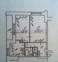 План 2-комнатной квартиры в серии Башня Вулыха с размерами