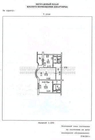 План 2-комнатной квартиры серии И-155 с размерами