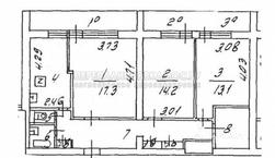 План 3-х  комнатной квартиры серии И-700А Ясенево c размерами