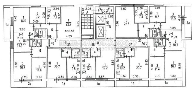 План секции дома серии II-68