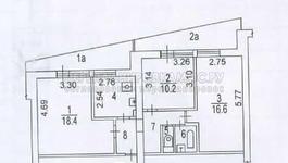 План 3-х комнатной квартиры серии II-68-04 с размерами