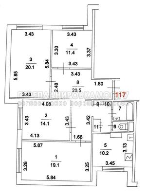 План 4х комнатной квартиры в доме серии КОПЭ