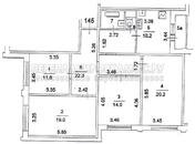 План БТИ четырехкомнатной квартиры в серии КОПЭ с размерами