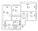 План БТИ 4-комнатной квартиры в серии КОПЭ с размерами