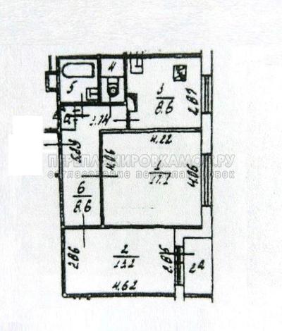 План 2-комнатной квартиры серии П-30 с размерами