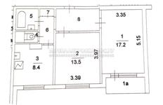 План 2-комнатной квартиры серии П-43 с размерами