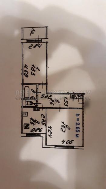 План двушки серии П46 с размерами комнат