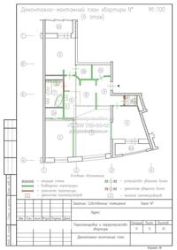 Перепланировка 3-хкомнатной квартиры с устройством кухни-ниши, увеличение уборной за счёт части площади коридора, демонтаж-монтаж