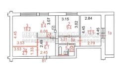 План квартиры из БТИ с линиями красного цвета