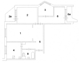 Перепланировка трехкомнатной квартиры серии П44Т с расширением санузла на площадь коридора