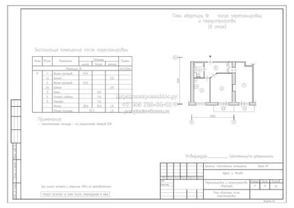 Перепланировка двухкомнатной квартиры в доме серии II-18, план после