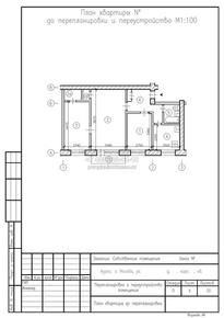 Перепланировка квартиры в кирпичном доме серии I-511 с расширением санузла, план до