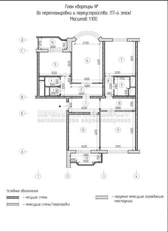 Проект перепланировки квартиры в панельном доме: план до перепланировки