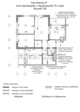 План перепланировки трехкомнатной квартиры - итог ремонта