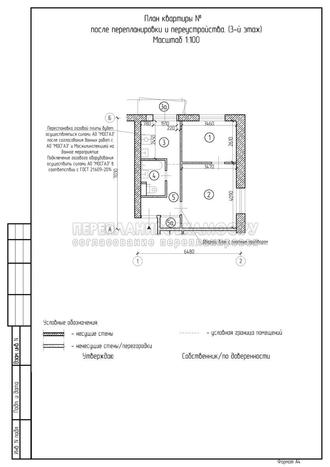 Перепланировка двухкомнатной квартиры серии II-18: план после ремонта