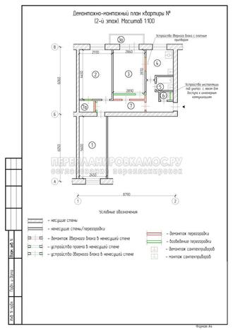 Перепланировка 3 комнатной хрущевки в кирпичном доме: план строительных работ