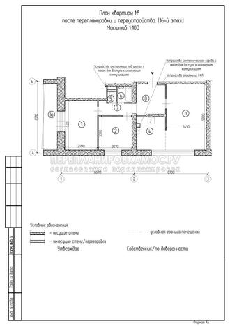 Перепланировка 3 комнатной квартиры в II-68: план после перепланировки