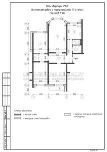 Перепланировка 4-комнатной квартиры в серии И-1233