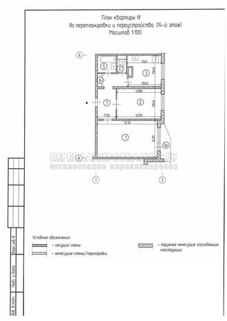 Перепланировка 2 комнатной квартиры в П 44: план до ремонта