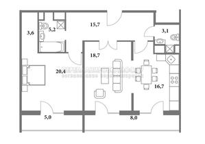 Планировка двухкомнатной квартиры в ЖК Розмарин