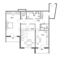 Планировка двухкомнатной квартиры в ЖК Розмарин