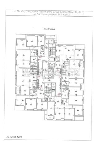 План 18 этажа 6 корпуса ЖК Редсайд