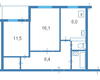 Планировочное решение двухкомнатной квартиры в доме серии 111-83