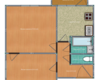 перепланировка двухкомнатной квартире, серия дома II-18, план до  