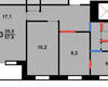 Устройство проема между маленькой комнатой и кухней в трехкомнатной II-49