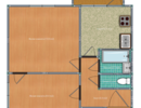 перепланировка двухкомнатной квартире, серия дома II-18, план до  