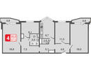 План 4-х комнатной квартиры серии П44Т