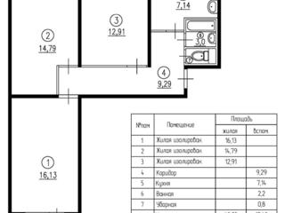 План до перепланировки трехкомнатной квартиры серии II-57