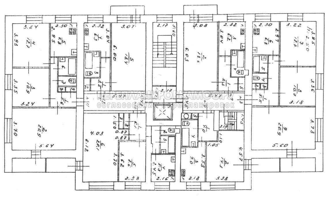 Поэтажный план с лифтом 1-447