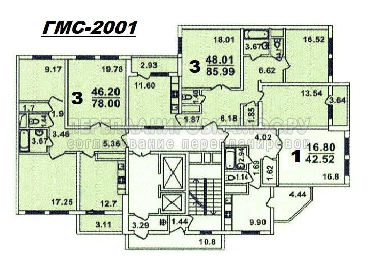 Поэтажный план ГМС-2001