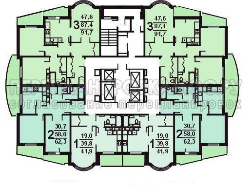 План этажа дома серии И-155Б