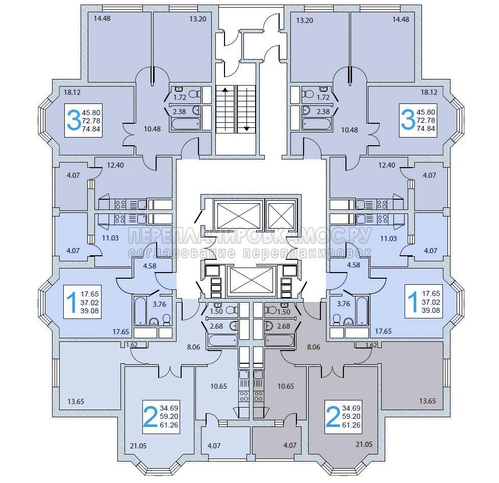 Поэтажный план дома И-155НБ с эркером